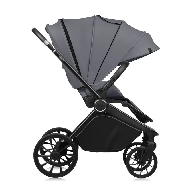 Carucior 2 in 1, Lionelo, Mika Plus, Cadru din aluminiu, Cu landou intarit si salteluta moale, Reversibil, Cu sistem de ventilatie 3D, Cu accesorii, Pana la 22 kg, Conform cu EN1888-1 EN1888-2, EN1466, Gri BYNLO-MIKA_PLUS_2IN1_GREY_STONE