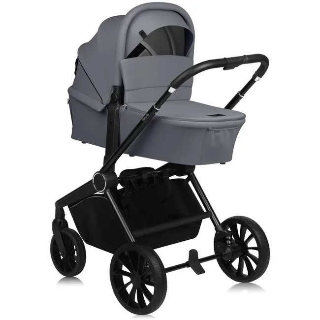 Carucior 2 in 1, Lionelo, Mika Plus, Cadru din aluminiu, Cu landou intarit si salteluta moale, Reversibil, Cu sistem de ventilatie 3D, Cu accesorii, Pana la 22 kg, Conform cu EN1888-1 EN1888-2, EN1466, Gri BYNLO-MIKA_PLUS_2IN1_GREY_STONE
