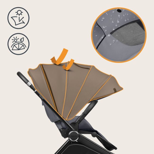 Carucior 2 in 1, Lionelo, Mika Plus, Cadru din aluminiu, Cu landou intarit si salteluta moale, Reversibil, Cu sistem de ventilatie 3D, Cu accesorii, Pana la 22 kg, Conform cu EN1888-1 EN1888-2, EN1466, Gri BYNLO-MIKA_PLUS_2IN1_GREY_STONE