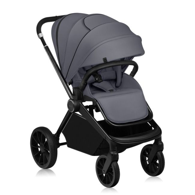Carucior 2 in 1, Lionelo, Mika Plus, Cadru din aluminiu, Cu landou intarit si salteluta moale, Reversibil, Cu sistem de ventilatie 3D, Cu accesorii, Pana la 22 kg, Conform cu EN1888-1 EN1888-2, EN1466, Gri BYNLO-MIKA_PLUS_2IN1_GREY_STONE