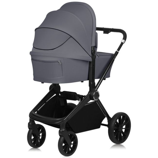 Carucior 2 in 1, Lionelo, Mika Plus, Cadru din aluminiu, Cu landou intarit si salteluta moale, Reversibil, Cu sistem de ventilatie 3D, Cu accesorii, Pana la 22 kg, Conform cu EN1888-1 EN1888-2, EN1466, Gri BYNLO-MIKA_PLUS_2IN1_GREY_STONE