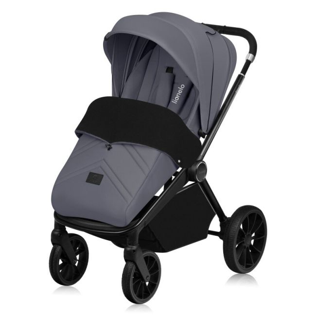 Carucior 2 in 1, Lionelo, Mika Plus, Cadru din aluminiu, Cu landou intarit si salteluta moale, Reversibil, Cu sistem de ventilatie 3D, Cu accesorii, Pana la 22 kg, Conform cu EN1888-1 EN1888-2, EN1466, Gri BYNLO-MIKA_PLUS_2IN1_GREY_STONE