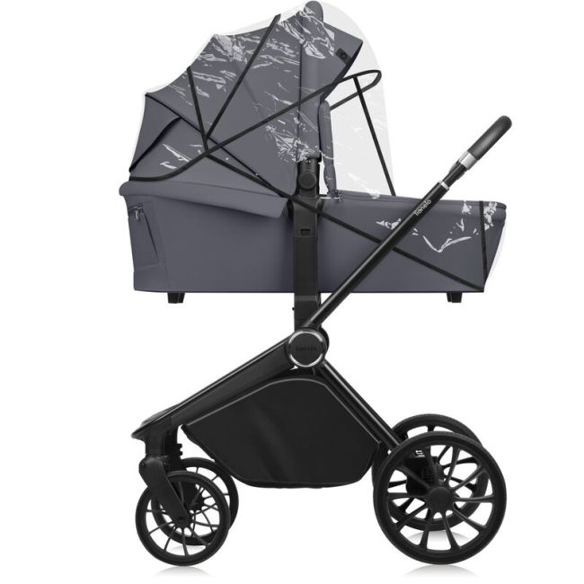 Carucior 2 in 1, Lionelo, Mika Plus, Cadru din aluminiu, Cu landou intarit si salteluta moale, Reversibil, Cu sistem de ventilatie 3D, Cu accesorii, Pana la 22 kg, Conform cu EN1888-1 EN1888-2, EN1466, Gri BYNLO-MIKA_PLUS_2IN1_GREY_STONE