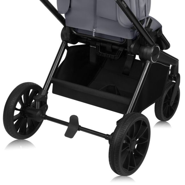 Carucior 2 in 1, Lionelo, Mika Plus, Cadru din aluminiu, Cu landou intarit si salteluta moale, Reversibil, Cu sistem de ventilatie 3D, Cu accesorii, Pana la 22 kg, Conform cu EN1888-1 EN1888-2, EN1466, Gri BYNLO-MIKA_PLUS_2IN1_GREY_STONE