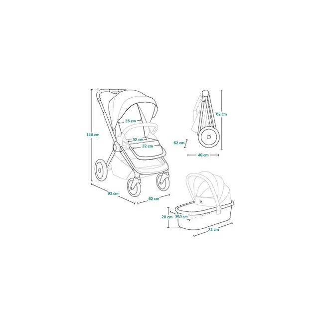 Carucior 2 in 1, Lionelo, Mika Plus, Cadru din aluminiu, Cu landou intarit si salteluta moale, Reversibil, Cu sistem de ventilatie 3D, Cu accesorii, Pana la 22 kg, Conform cu EN1888-1 EN1888-2, EN1466, Gri BYNLO-MIKA_PLUS_2IN1_GREY_STONE