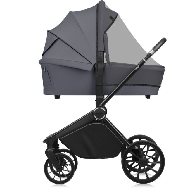 Carucior 2 in 1, Lionelo, Mika Plus, Cadru din aluminiu, Cu landou intarit si salteluta moale, Reversibil, Cu sistem de ventilatie 3D, Cu accesorii, Pana la 22 kg, Conform cu EN1888-1 EN1888-2, EN1466, Gri BYNLO-MIKA_PLUS_2IN1_GREY_STONE