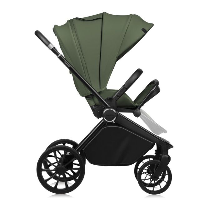Carucior 2 in 1, Lionelo, Mika Plus, Cadru din aluminiu, Cu landou intarit si salteluta moale, Reversibil, Cu sistem de ventilatie 3D, Cu accesorii, Pana la 22 kg, Conform cu EN1888-1 EN1888-2, EN1466, Verde BYNLO-MIKA_PLUS_2IN1_GREEN_OLIVE