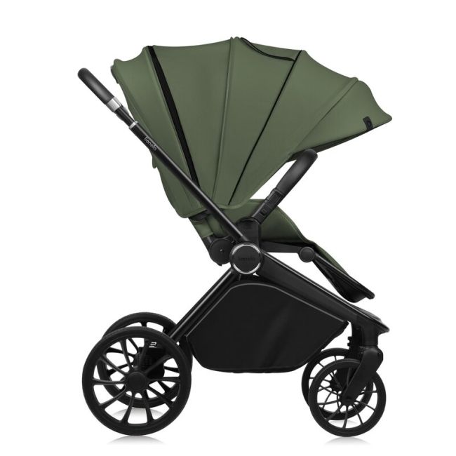 Carucior 2 in 1, Lionelo, Mika Plus, Cadru din aluminiu, Cu landou intarit si salteluta moale, Reversibil, Cu sistem de ventilatie 3D, Cu accesorii, Pana la 22 kg, Conform cu EN1888-1 EN1888-2, EN1466, Verde BYNLO-MIKA_PLUS_2IN1_GREEN_OLIVE