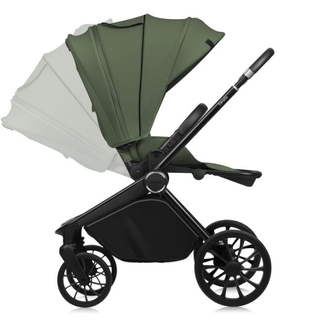 Carucior 2 in 1, Lionelo, Mika Plus, Cadru din aluminiu, Cu landou intarit si salteluta moale, Reversibil, Cu sistem de ventilatie 3D, Cu accesorii, Pana la 22 kg, Conform cu EN1888-1 EN1888-2, EN1466, Verde BYNLO-MIKA_PLUS_2IN1_GREEN_OLIVE