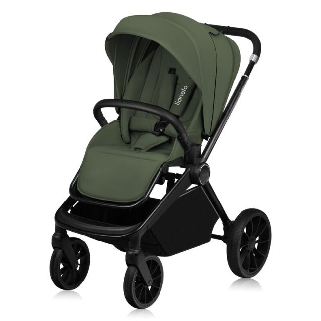 Carucior 2 in 1, Lionelo, Mika Plus, Cadru din aluminiu, Cu landou intarit si salteluta moale, Reversibil, Cu sistem de ventilatie 3D, Cu accesorii, Pana la 22 kg, Conform cu EN1888-1 EN1888-2, EN1466, Verde BYNLO-MIKA_PLUS_2IN1_GREEN_OLIVE