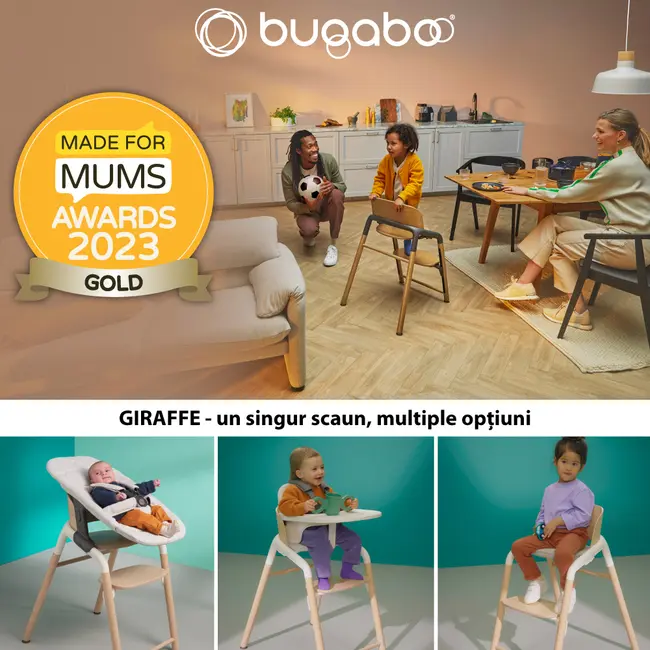 Scaun Bugaboo Giraffe Neutral Wood White ERFBG200001002