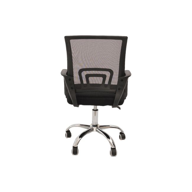 Scaun birou egonomic AB002, mesh, inaltime reglabila, baza cromata, suport lombar, 90 kg, negru DRM10367