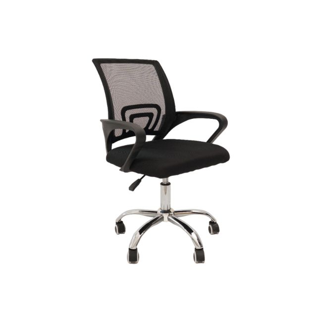 Scaun birou egonomic ab002, mesh, inaltime reglabila, baza cromata, suport lombar, 90 kg, negru drm10367