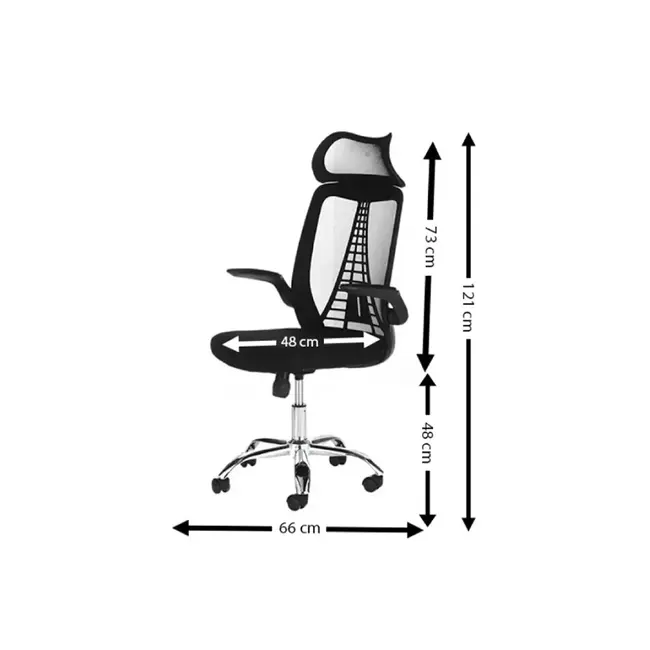 Scaun de birou ergonomic ab518, mesh, suport lombar, inaltime ajustabila, 90 kg, negru drm10370