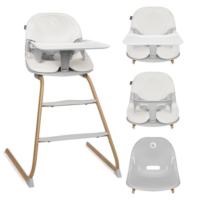 Scaun de masa, Lionelo, Dalia, 2 in 1, Transformabil, Cu 2 suporturi pentru picioare, Cu tavita detasabila, Sustine 60 kg, 6 luni+, Conform cu EN14988, Gri BYNLO-DALIA_GREY_STONE_NATURAL