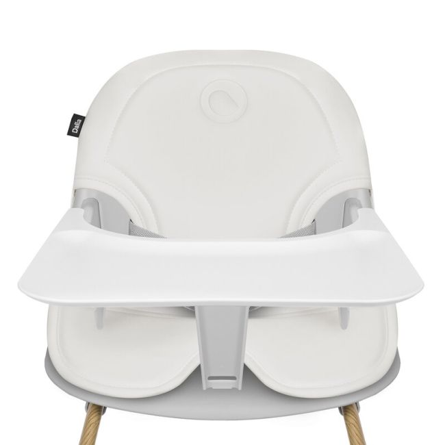 Scaun de masa, Lionelo, Dalia, 2 in 1, Transformabil, Cu 2 suporturi pentru picioare, Cu tavita detasabila, Sustine 60 kg, 6 luni+, Conform cu EN14988, Gri BYNLO-DALIA_GREY_STONE_NATURAL