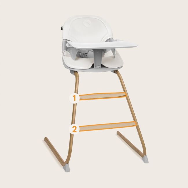 Scaun de masa, Lionelo, Dalia, 2 in 1, Transformabil, Cu 2 suporturi pentru picioare, Cu tavita detasabila, Sustine 60 kg, 6 luni+, Conform cu EN14988, Gri BYNLO-DALIA_GREY_STONE_NATURAL