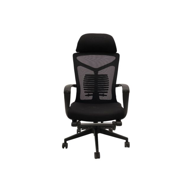 Scaun ergonomic cu suport picioare ab097, mesh, suport lombar, spatar rabatabil, 120 kg, negru drm10369
