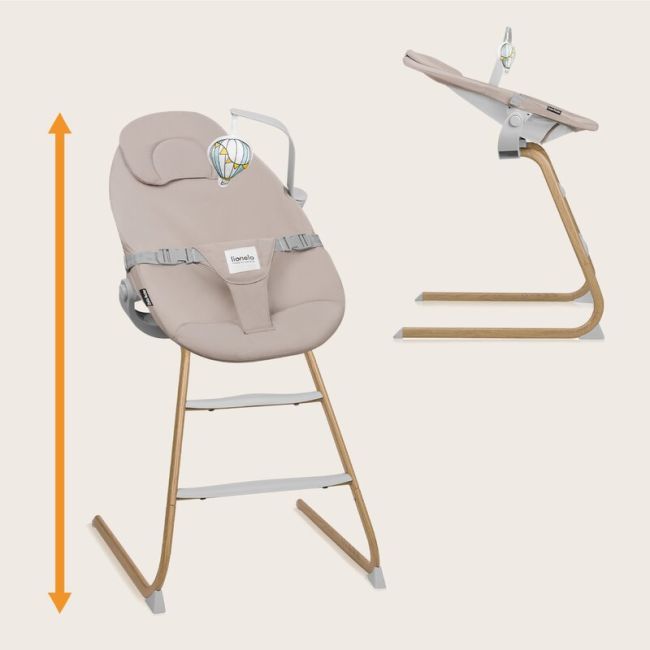 Set balansoar si scaun de masa, Lionelo, Dalia, Scaun cu 2 suporturi pentru picioare, Cu tavita, Balansoar 4 in 1 cu inaltime reglabia si bara cu jucarii, Conform cu EN14988, EN1888-1 EN1888-2, EN1466, Gri BYNLO-DALIA_SET_GREY_STONE_NATURAL