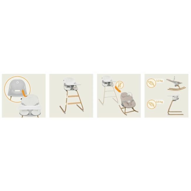 Set balansoar si scaun de masa, Lionelo, Dalia, Scaun cu 2 suporturi pentru picioare, Cu tavita, Balansoar 4 in 1 cu inaltime reglabia si bara cu jucarii, Conform cu EN14988, EN1888-1 EN1888-2, EN1466, Gri BYNLO-DALIA_SET_GREY_STONE_NATURAL