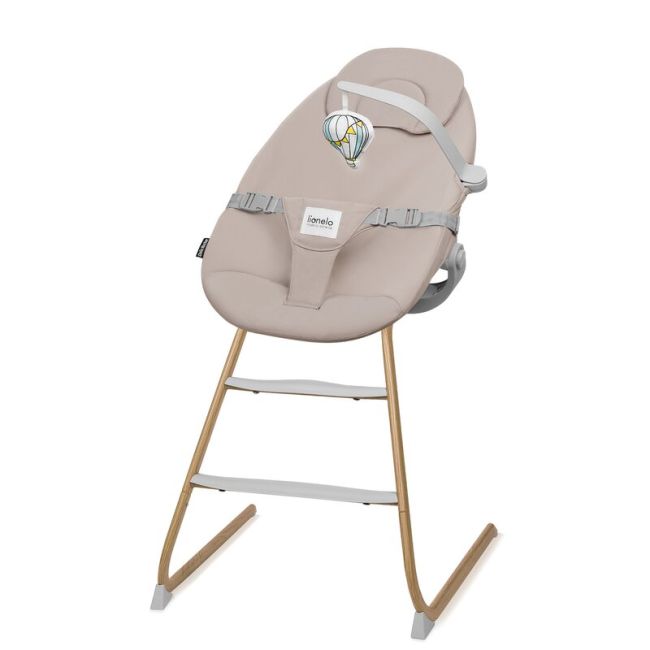 Set balansoar si scaun de masa, Lionelo, Dalia, Scaun cu 2 suporturi pentru picioare, Cu tavita, Balansoar 4 in 1 cu inaltime reglabia si bara cu jucarii, Conform cu EN14988, EN1888-1 EN1888-2, EN1466, Gri BYNLO-DALIA_SET_GREY_STONE_NATURAL