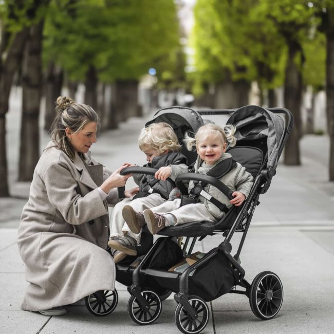Babygo - carucior pliabil pentru gemeni gotwice, grey bbbbgo-7902