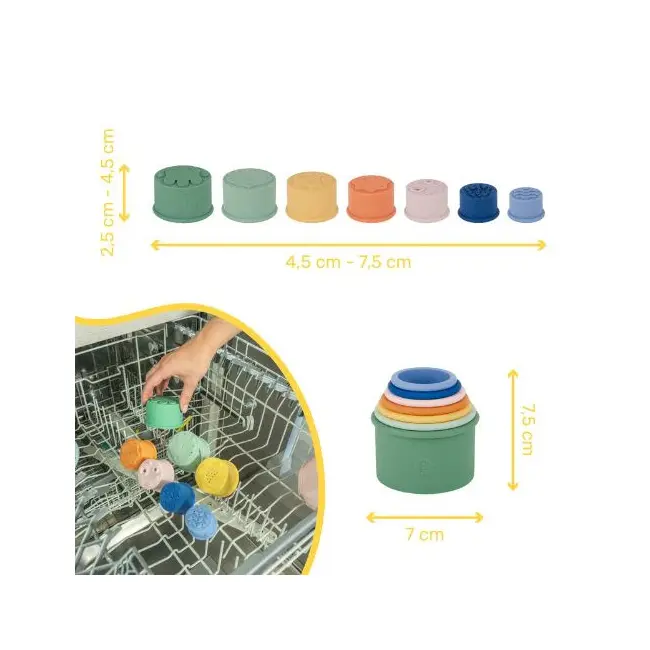 Badabulle - set 7 jucarii stivuibile pentru baie bbbb017026