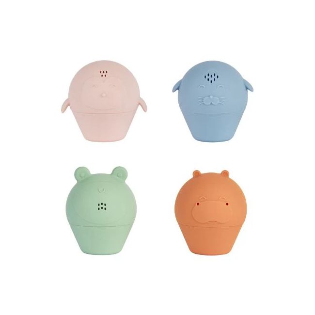 Badabulle - set de 4 jucarii de baie stropitoare din silicon bbbb017025