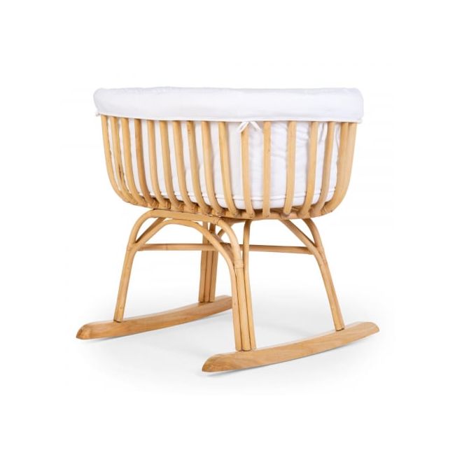 Patut balansoar Childhome din ratan cu saltea  si husa jerse 90x70x71 cm ERFCH-CRRATRBC