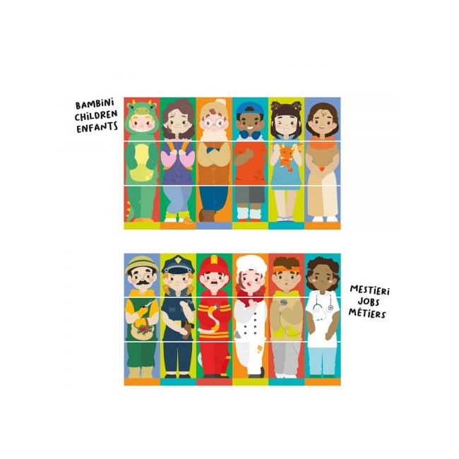 Puzzle Quercetti Tubo Mix  Match Meserii ERFQ02583