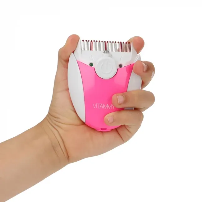Pieptene electric cu LED Vitammy Ufo, exterminator de paduchi, Roz BITVitammyUfoRoz