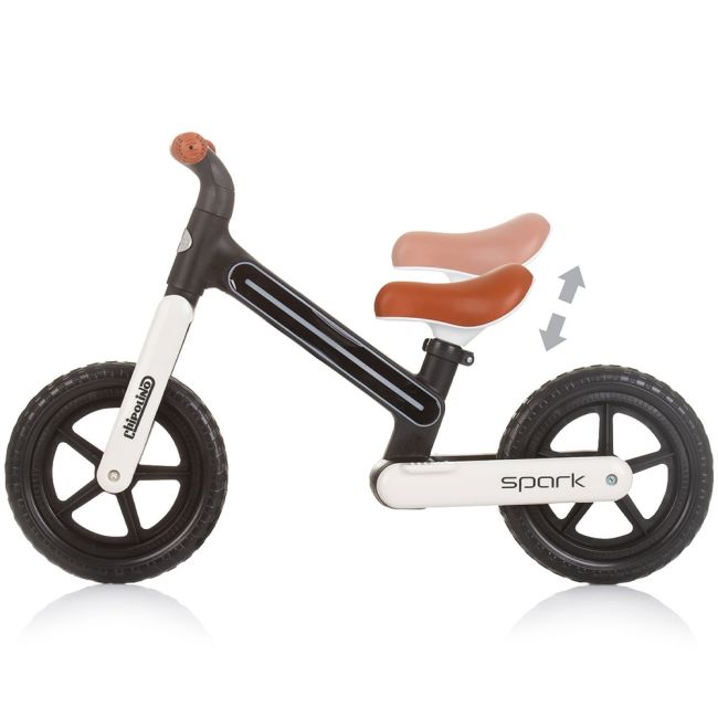 Bicicleta fara pedale chipolino spark black white hubdiksk02401bw