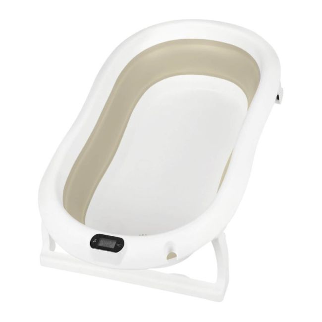 Cadita pliabila cu termometru si suport anatomic genua premium beige lvtk5904905022769