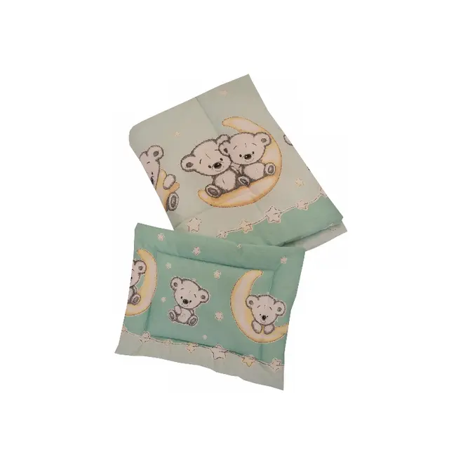 Lenjerie MyKids Bear On Moon Mint 4 piese 120x60 MYK00080731
