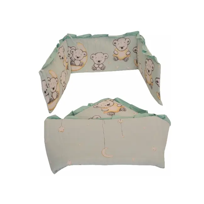 Lenjerie MyKids Bear On Moon Mint 4 piese 120x60 MYK00080731