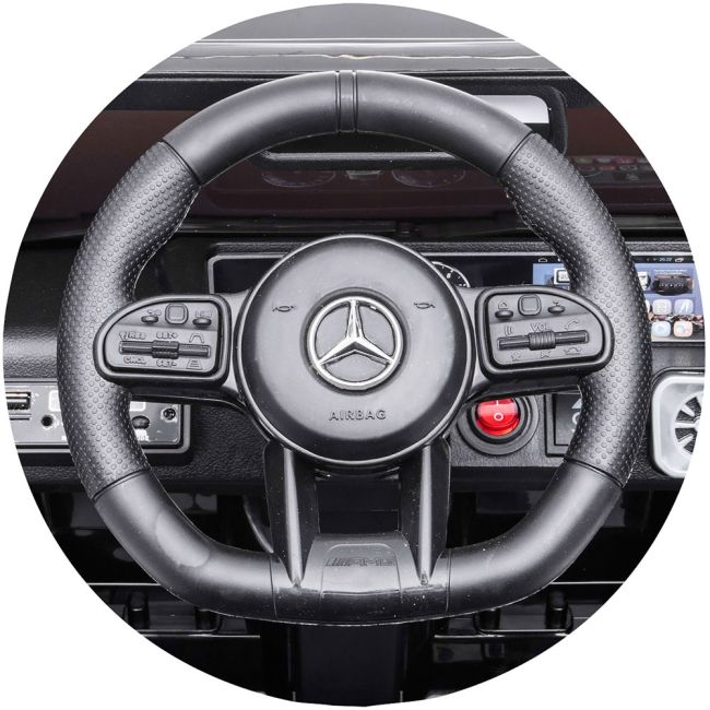 Masinuta electrica chipolino suv mercedes g63 amg cu scaun din piele si roti eva black hubeljg63mb23b