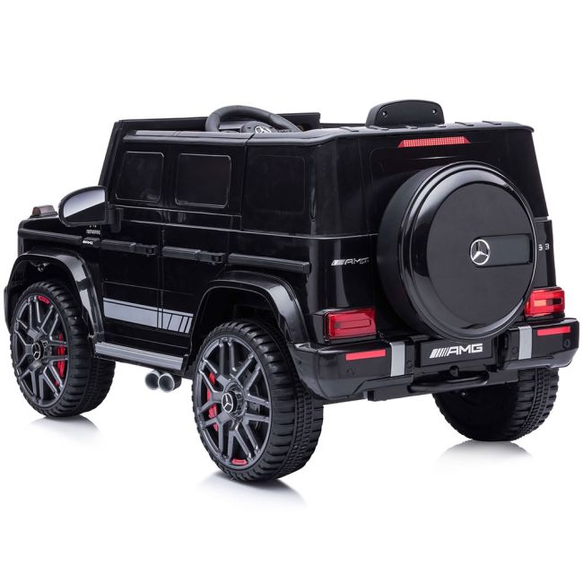 Masinuta electrica chipolino suv mercedes g63 amg cu scaun din piele si roti eva black hubeljg63mb23b
