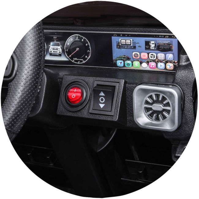 Masinuta electrica chipolino suv mercedes g63 amg cu scaun din piele si roti eva black hubeljg63mb23b