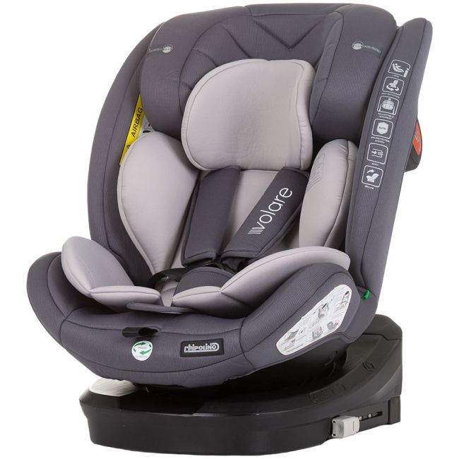 Scaun auto chipolino volare i-size 40-150 cm granite cu sistem isofix hubstkvlr02402gn