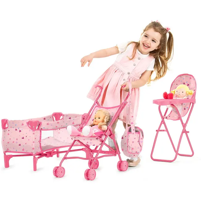 Set jucarii pentru papusi chipolino trixy 3 in 1 stars hubkzktr02401st