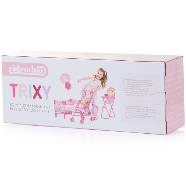 Set jucarii pentru papusi chipolino trixy 3 in 1 stars hubkzktr02401st