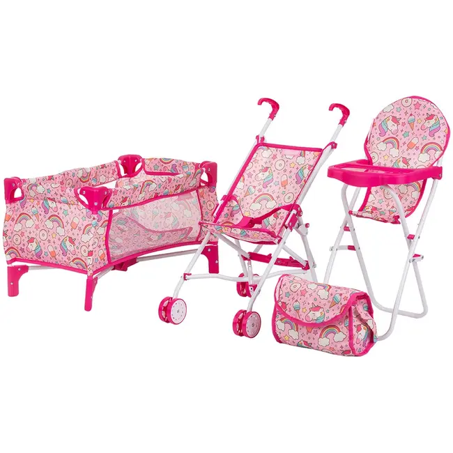 Set jucarii pentru papusi chipolino trixy 3 in 1 unicorn hubkzktr02403un