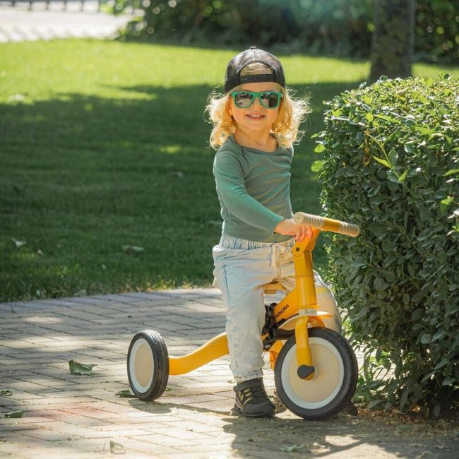 Tricicleta, Petite&Mars, Turbo, 5 in 1, Multifunctionala, Vehicul de impins, Bicicleta cu/fara pedale, Cu maner de ghidaj, Detasabil, Roti din cauciuc, Pana la 25 kg, 1.5-5 ani, Albastru BYN613665