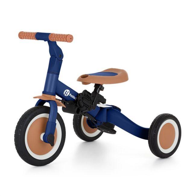 Tricicleta, Petite&Mars, Turbo, 5 in 1, Multifunctionala, Vehicul de impins, Bicicleta cu/fara pedale, Cu maner de ghidaj, Detasabil, Roti din cauciuc, Pana la 25 kg, 1.5-5 ani, Albastru BYN613665