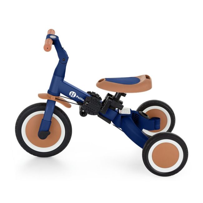 Tricicleta, Petite&Mars, Turbo, 5 in 1, Multifunctionala, Vehicul de impins, Bicicleta cu/fara pedale, Cu maner de ghidaj, Detasabil, Roti din cauciuc, Pana la 25 kg, 1.5-5 ani, Albastru BYN613665