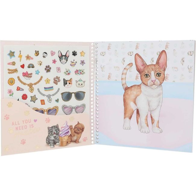 Carte de autocolante TOPModel Kitty Dress pentru fete si minti creative Depesche PT12965 BBJPT12965_Initiala