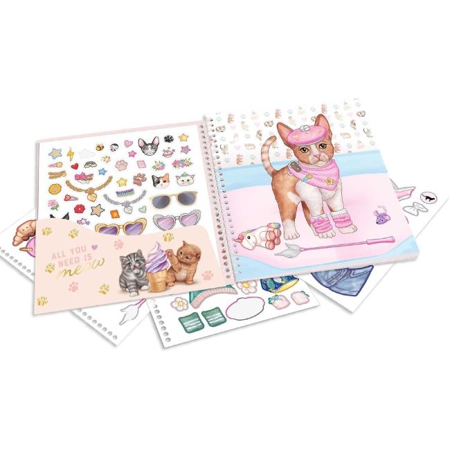 Carte de autocolante TOPModel Kitty Dress pentru fete si minti creative Depesche PT12965 BBJPT12965_Initiala