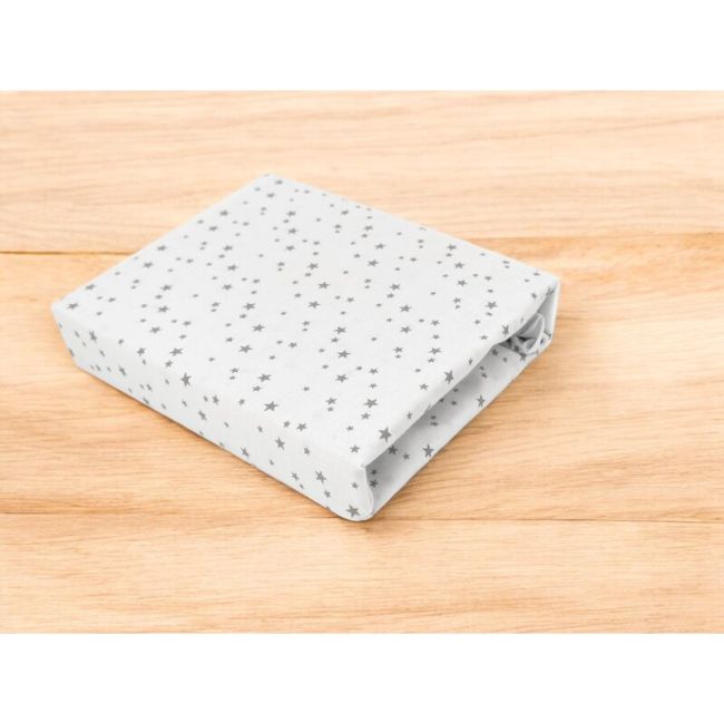 Cearceaf cu elastic, MimiNu, Pentru patut co-sleeper, Aurora, Dimensiune 76 x 43 cm, Din bumbac certificat Oeko Tex Standard 100, Mini Gray Stars BYN6426972026918