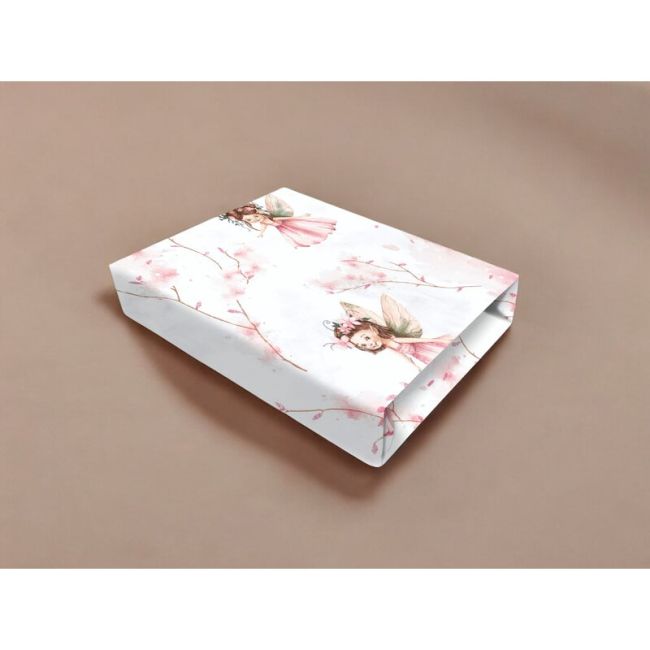 Cearceaf cu elastic, Qmini, Pentru patut co-sleeper, Aurora, Dimensiune 76 x 43 cm, Din bumbac certificat Oeko Tex Standard 100, Fairy Pink BYN6426972026895