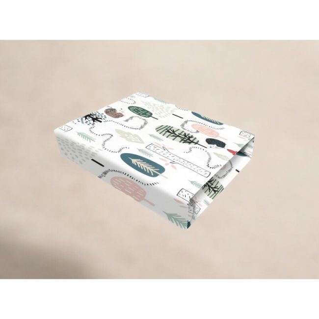 Cearceaf cu elastic, Qmini, Pentru patut co-sleeper, Aurora, Dimensiune 76 x 43 cm, Din bumbac certificat Oeko Tex Standard 100, Hedgehog  BYN6426972026857